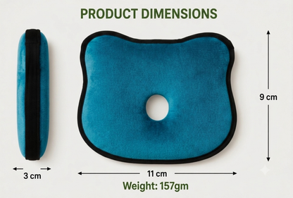 Memory Foam Baby Head Shaping Pillow | Newborn Neck Support Cushion | Anti Flat Head Pillow for Infants | Soft Breathable Baby Sleeping Pillow
