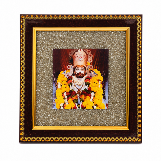 Khatu Shyam Ji Pyrite Crystal Frame | Vastu & Positive Energy Wall Décor | Premium Spiritual Gift
