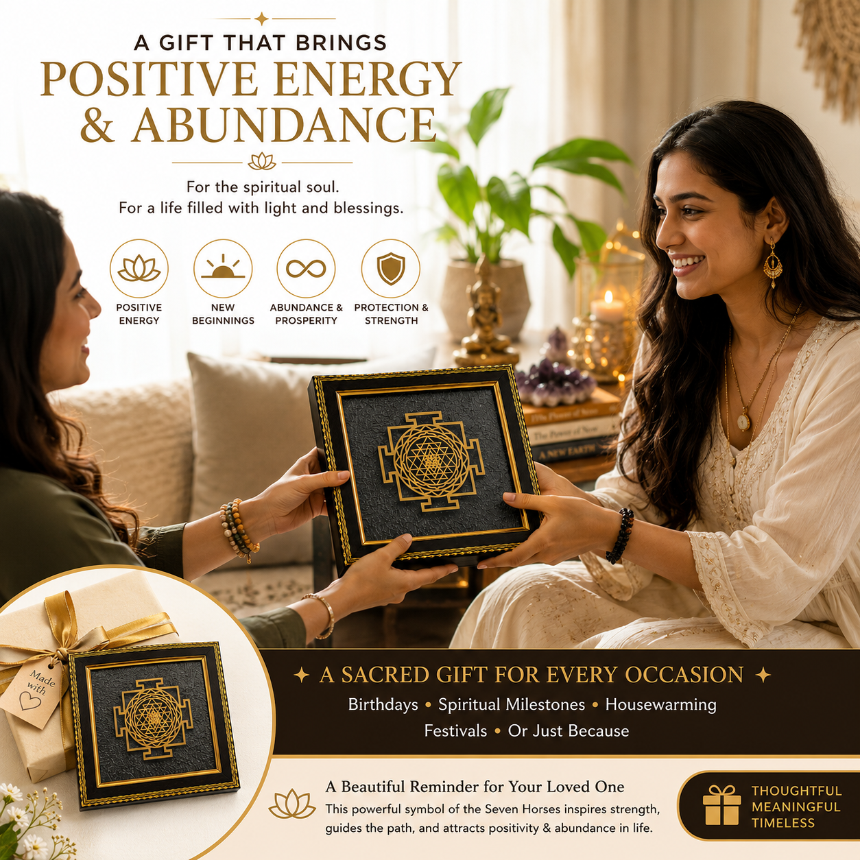 Khatu Shyam Ji Pyrite Crystal Frame | Vastu & Positive Energy Wall Décor | Premium Spiritual Gift