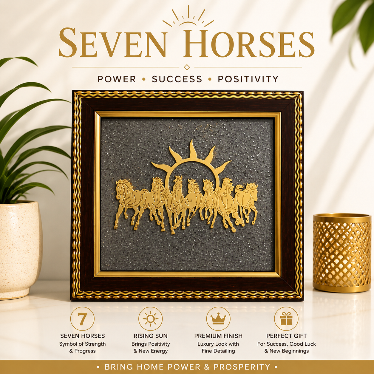 Khatu Shyam Ji Pyrite Crystal Frame | Vastu & Positive Energy Wall Décor | Premium Spiritual Gift