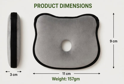 Memory Foam Baby Head Shaping Pillow | Newborn Neck Support Cushion | Anti Flat Head Pillow for Infants | Soft Breathable Baby Sleeping Pillow
