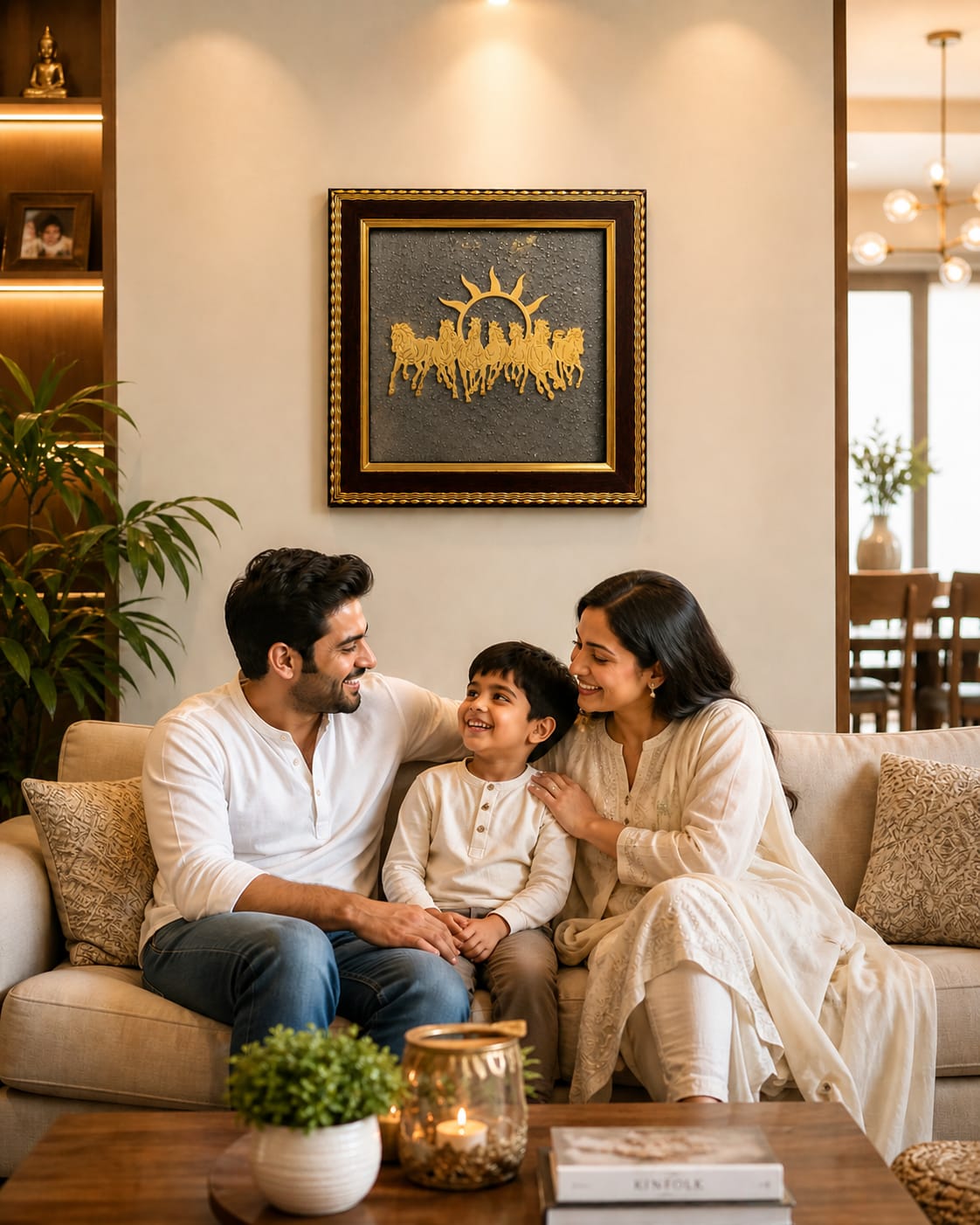 Khatu Shyam Ji Pyrite Crystal Frame | Vastu & Positive Energy Wall Décor | Premium Spiritual Gift
