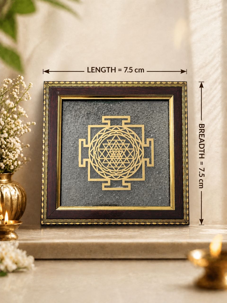 Khatu Shyam Ji Pyrite Crystal Frame | Vastu & Positive Energy Wall Décor | Premium Spiritual Gift